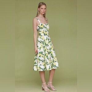 Avec Les Filles Lemon Amalfi Midi Dress